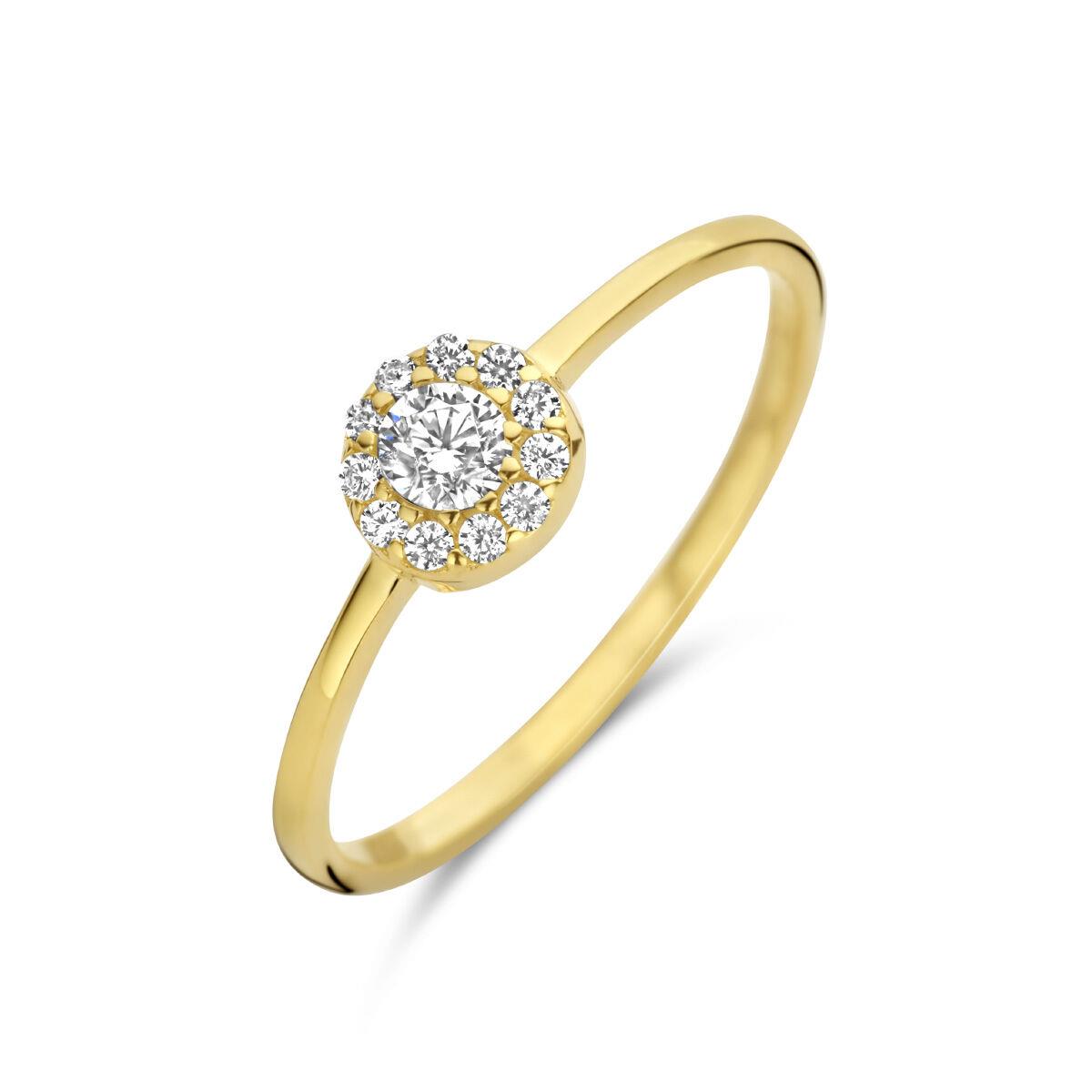 Halo Ring Gelbgold