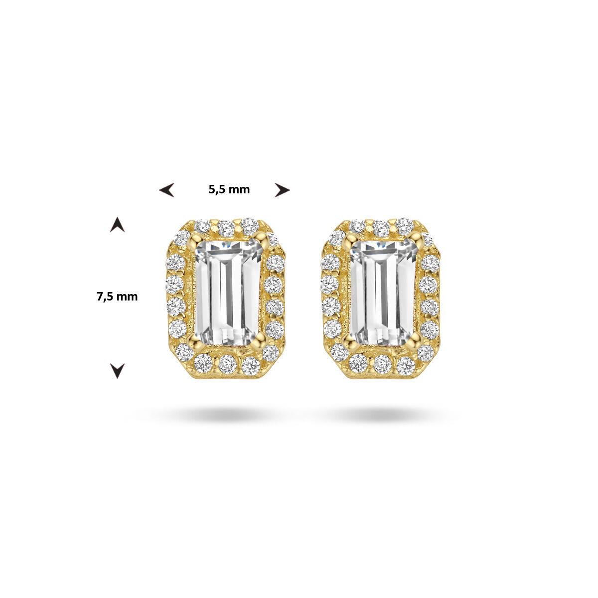 Baguette Halo Ohrstecker