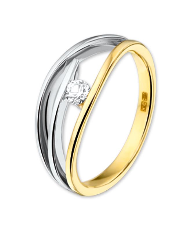 Bi-Color Zirkonia Ring