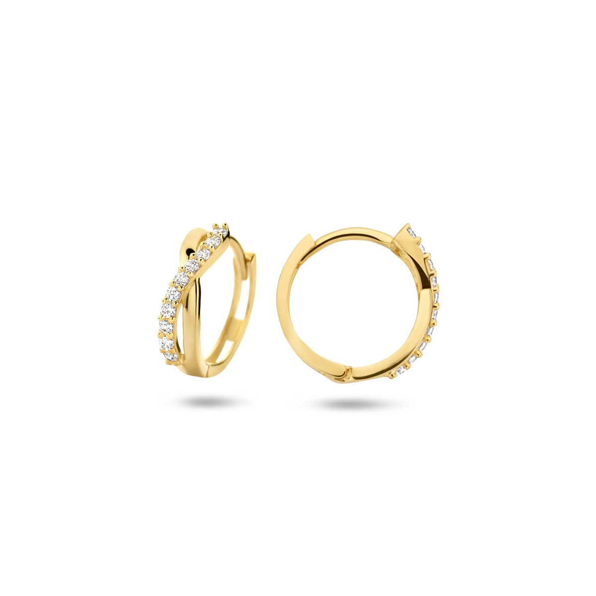 Creolen mit Zirkonia Gelbgold 12,5mm