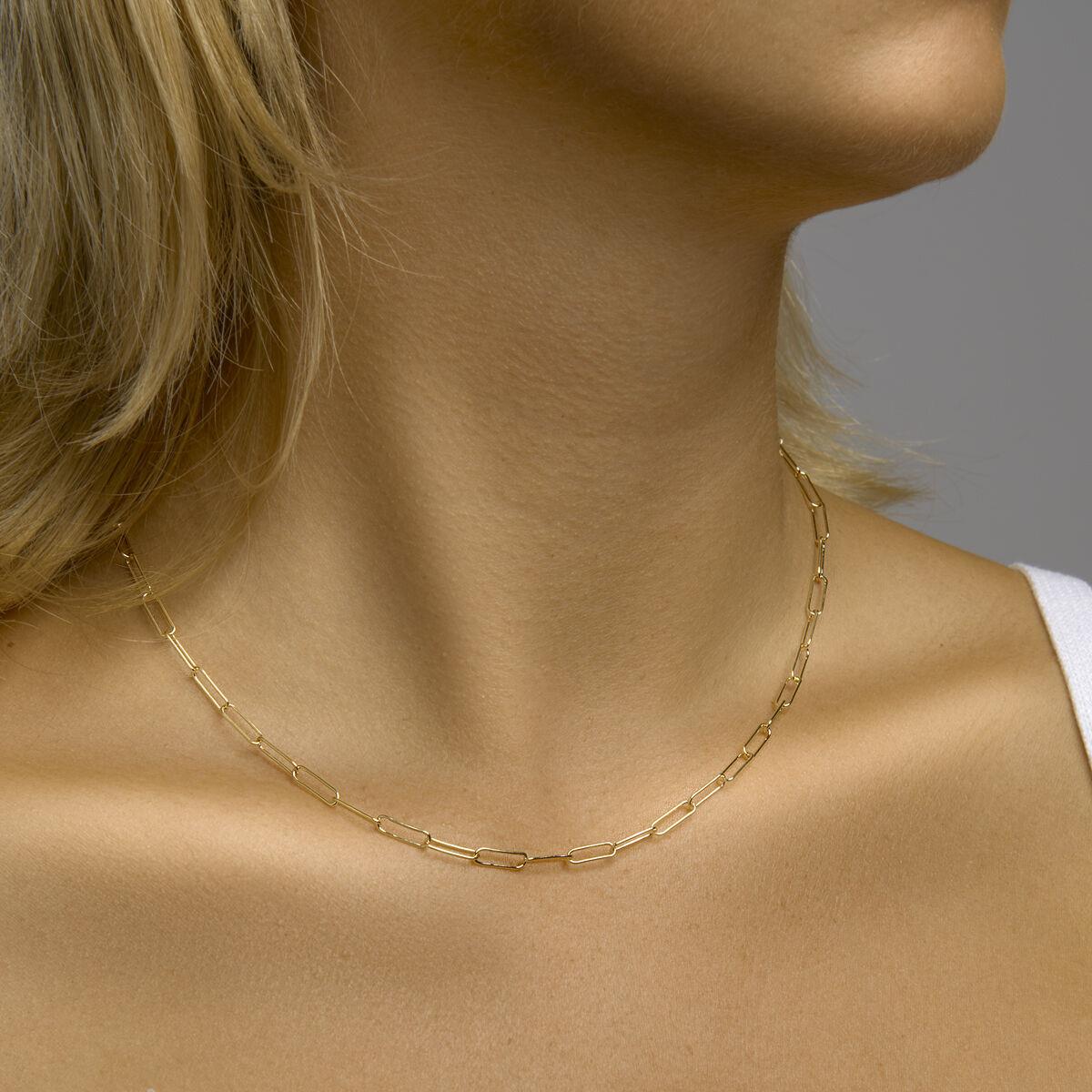 Paperclip Kette diamantiert vergoldet