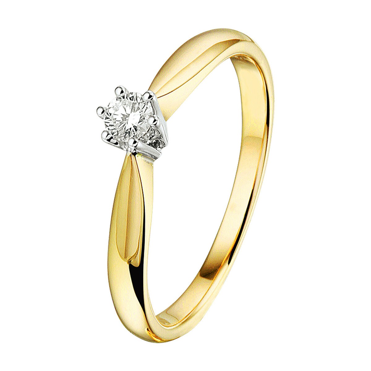 Solitaire Ring 6 Krappenfassung 0,10ct
