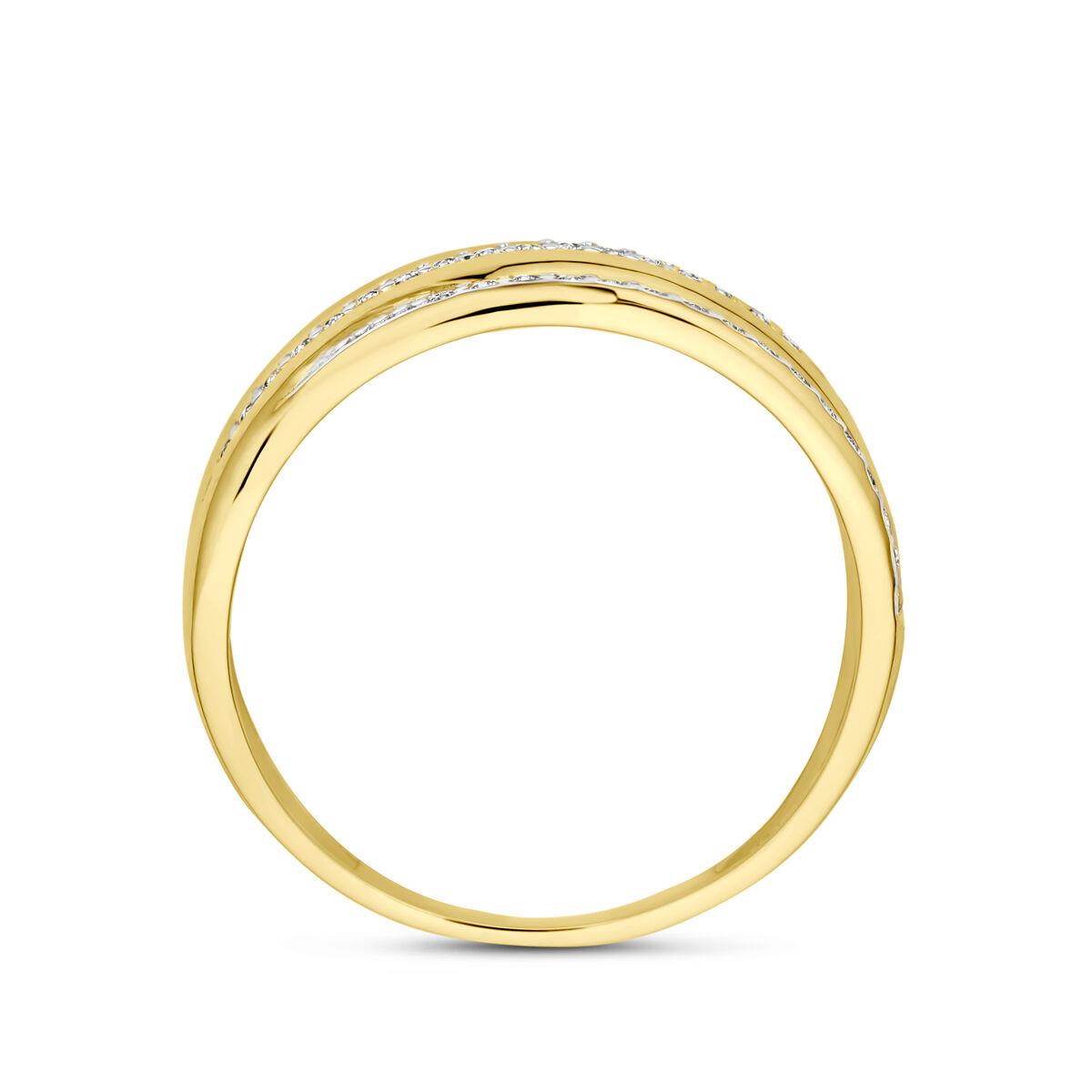 Ring breit mit 2 Zirkonia reihen