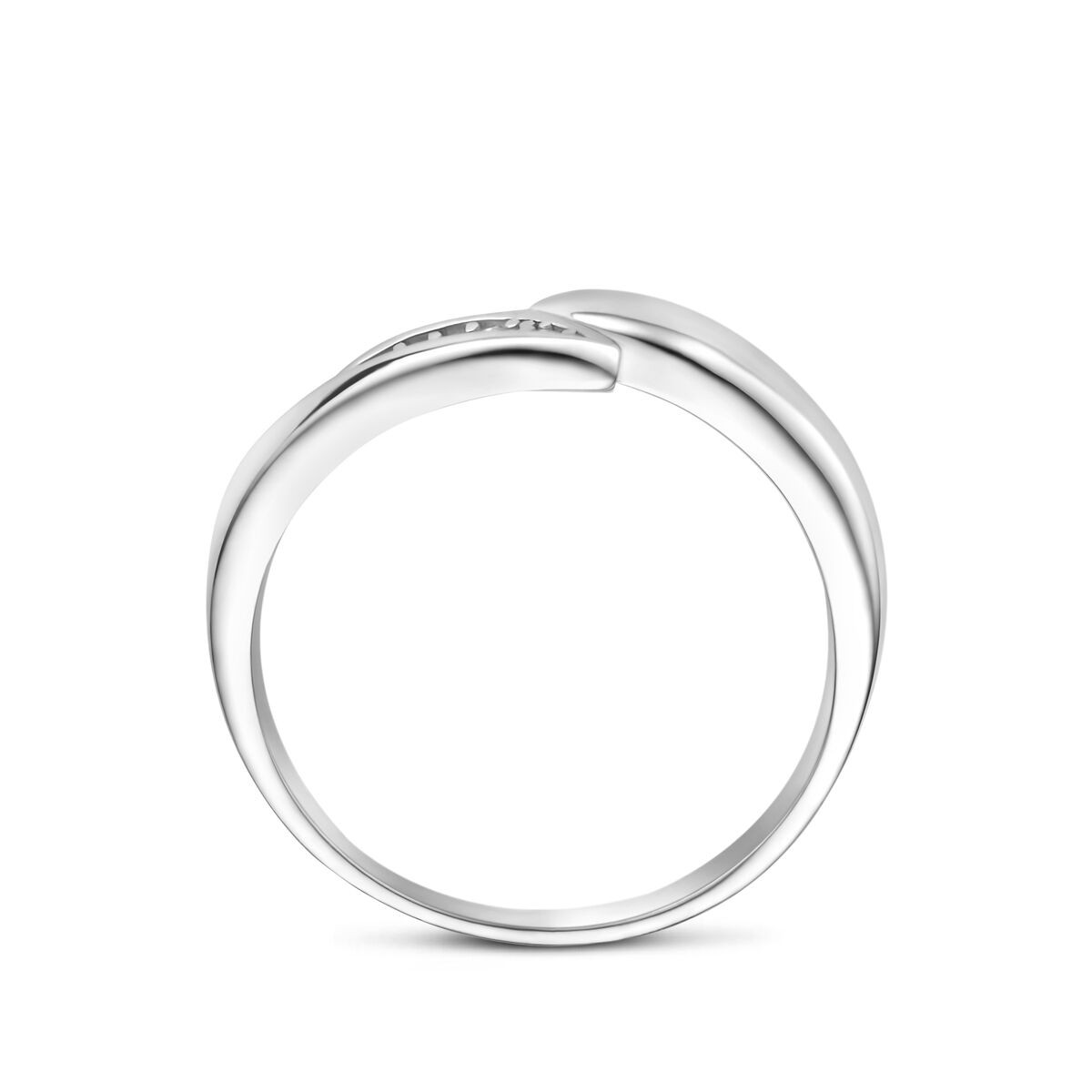 Silber Ring halb Zirkonia