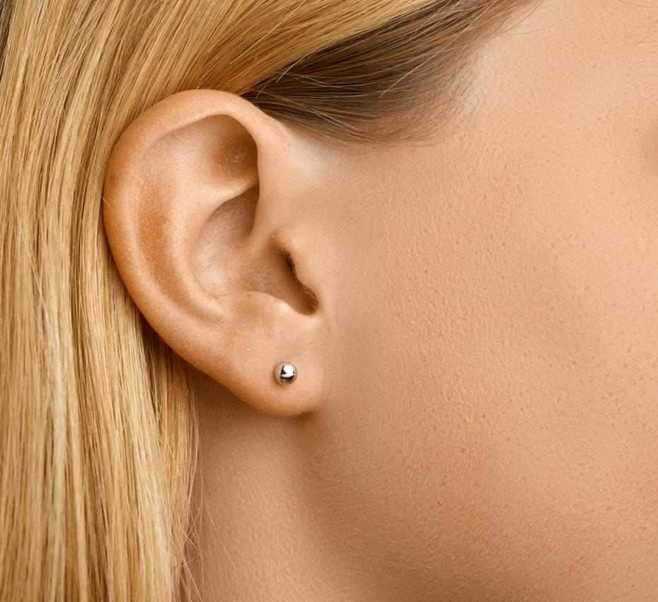 Weißgold Kugel Ohrstecker 4,0mm