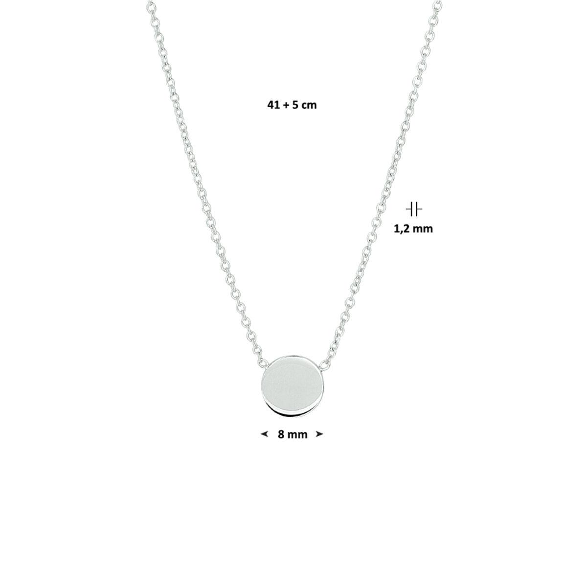 Kette mit rundem Gravur Anhänger 8,0mm