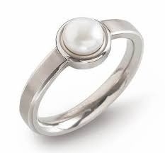 Boccia Titanium Ring mit Süßwasserperle