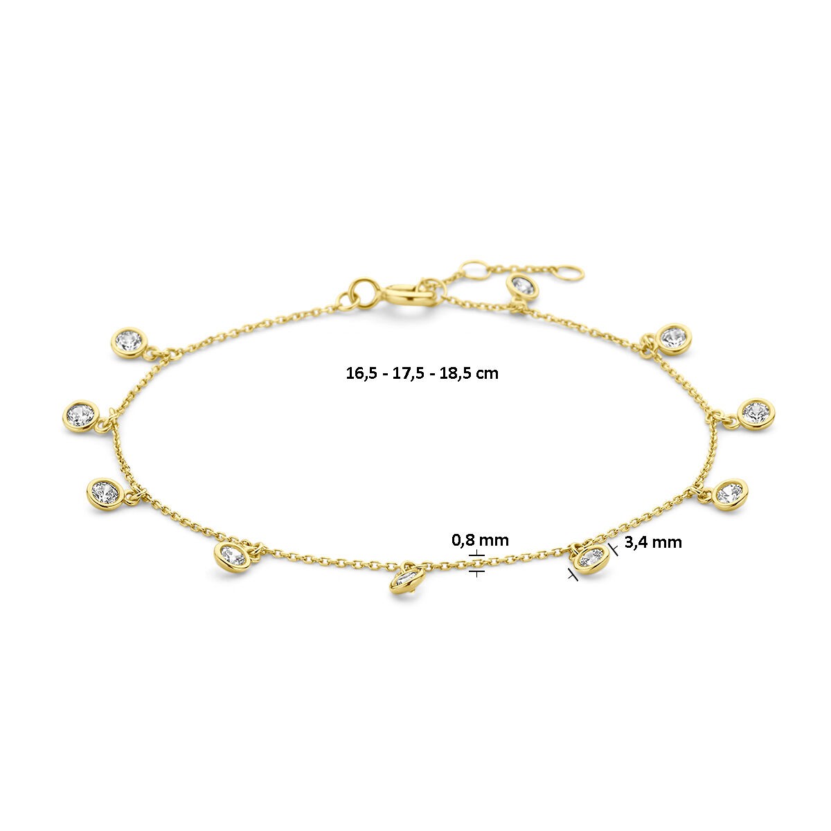 Armband mit Zirkonia in Zargenfassung
