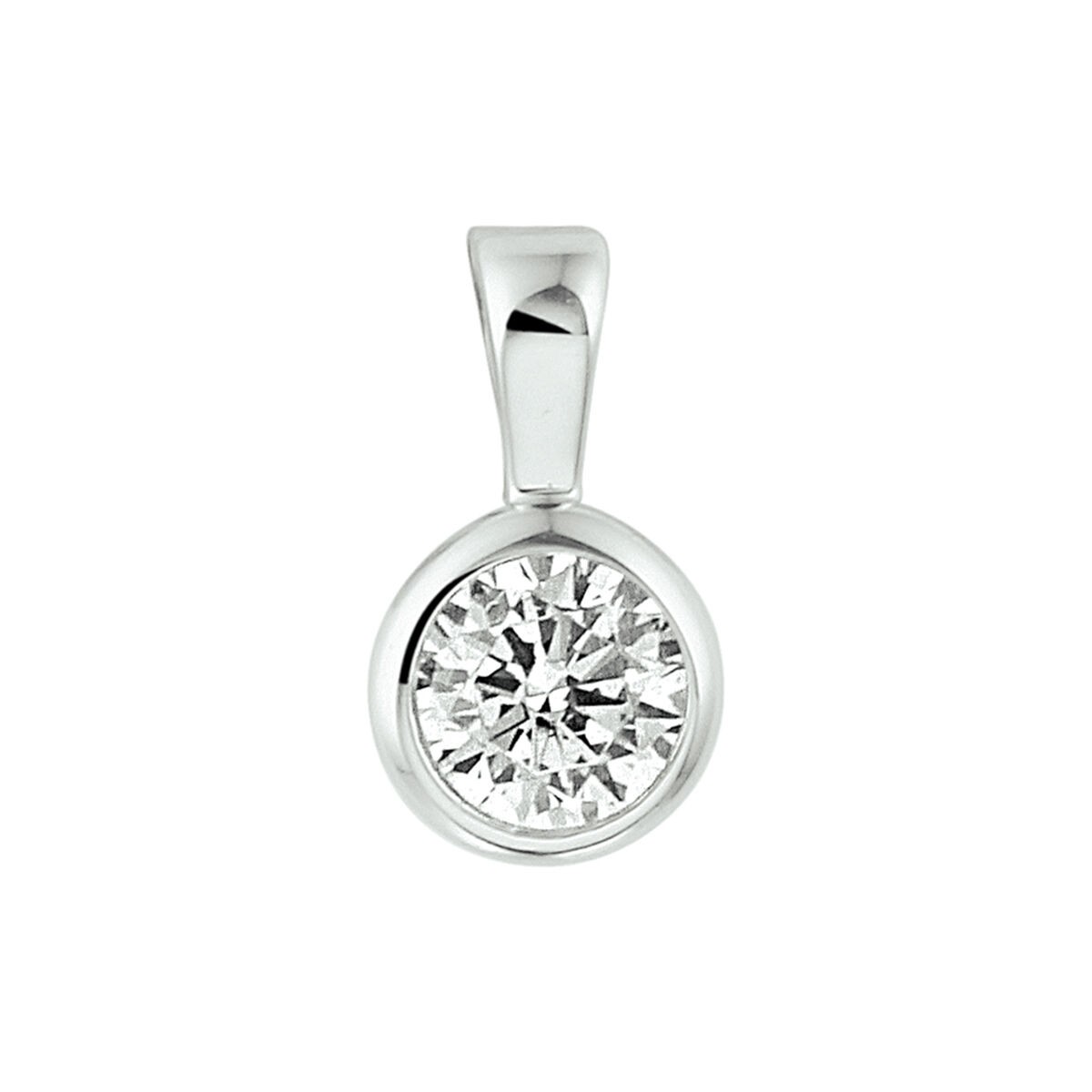 Anhänger Solitaire Zirkonia 6,5mm Zargenfassung