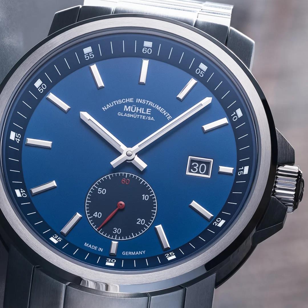 Armbanduhr 29er kleine Sekunde blau
