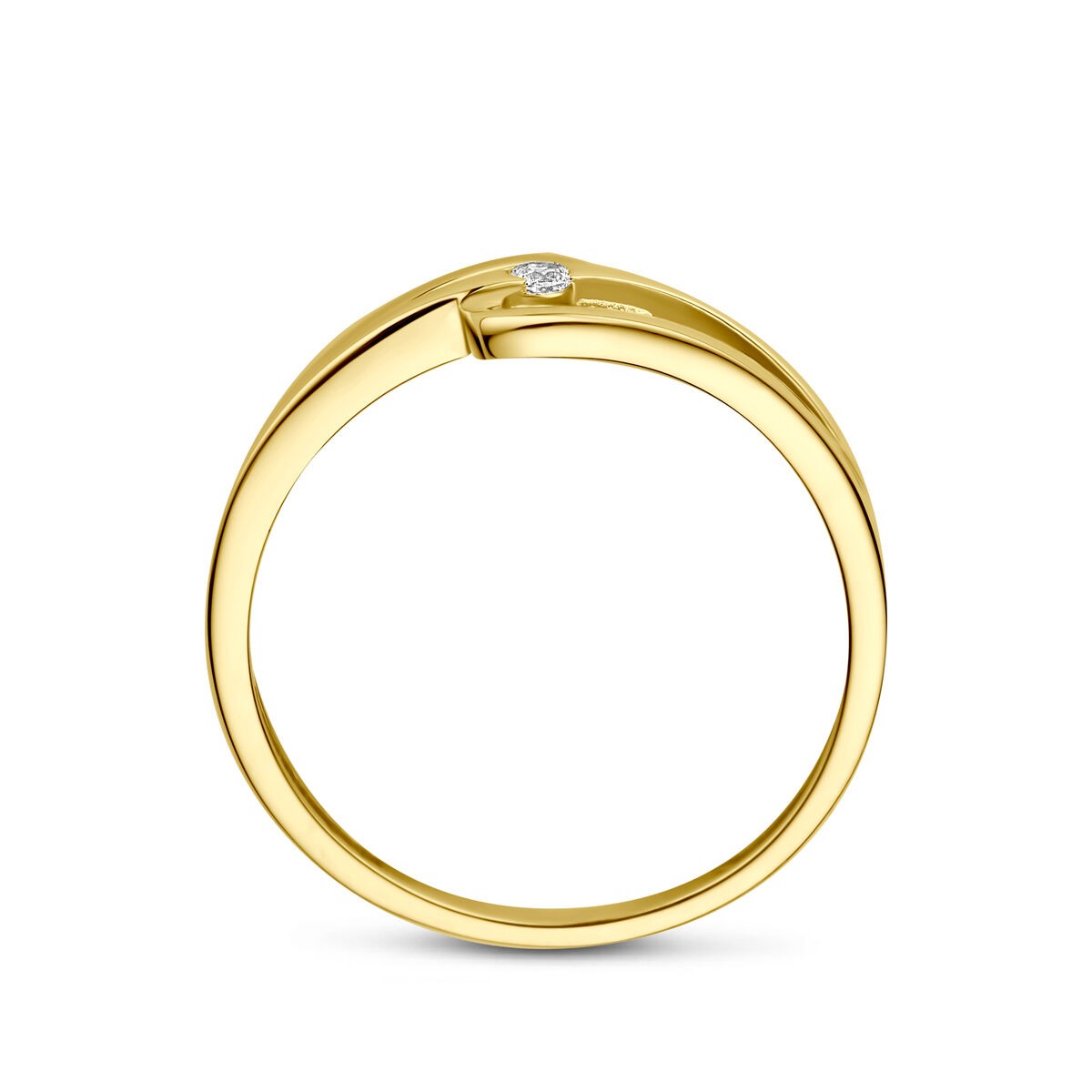 Gelbgold Ring mit einem Zirkonia