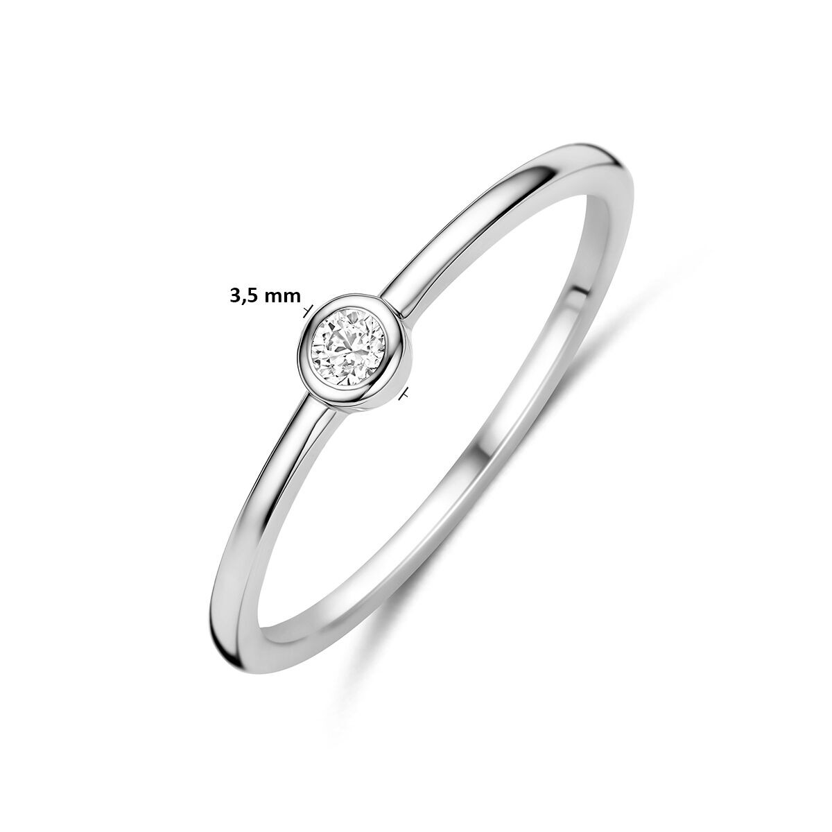 Silber Solitaire Ring Gr. 52