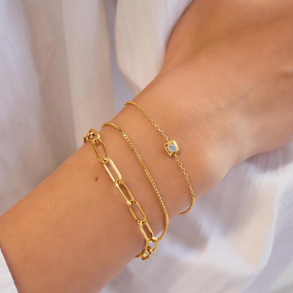 Ania Haie Goldene modernes Solitair Armband
