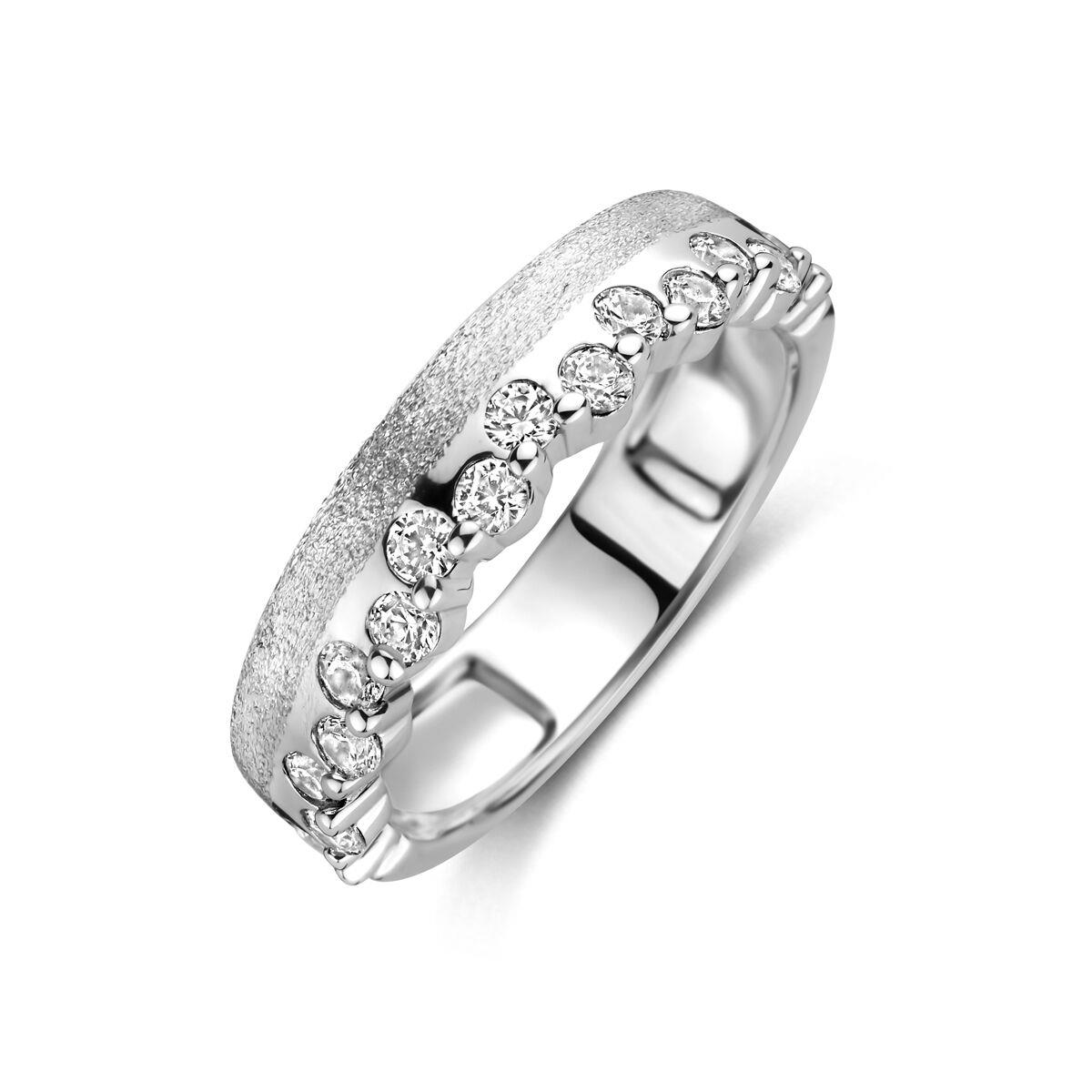 Silber Ring breit mit Zirkonia