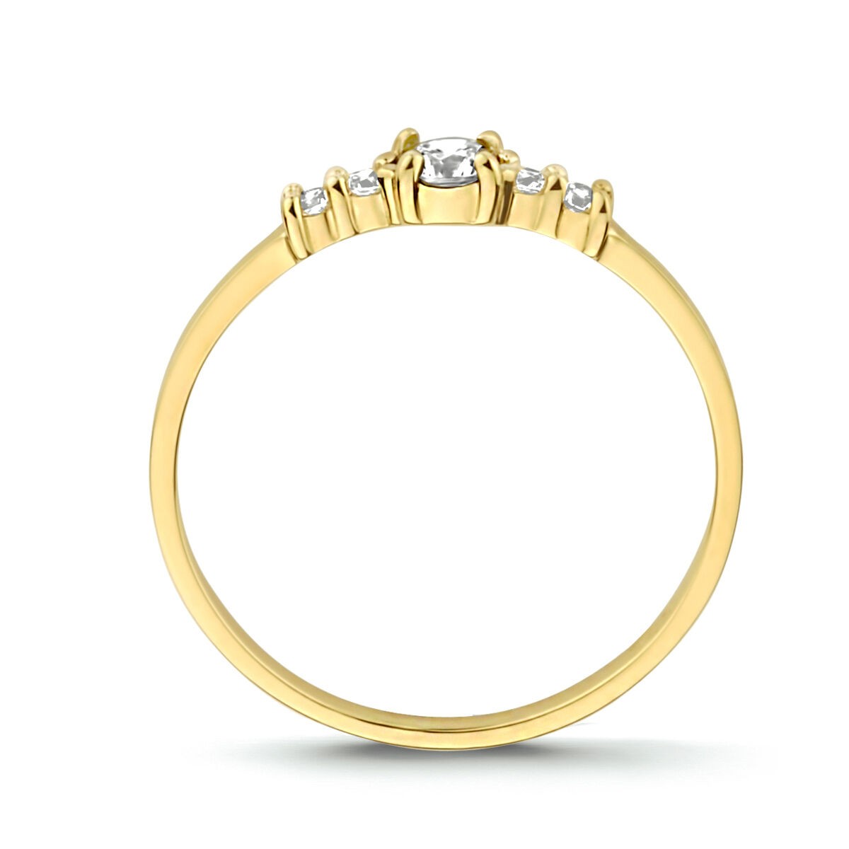 Solitaire Ring mit seitl. Steinbesatz