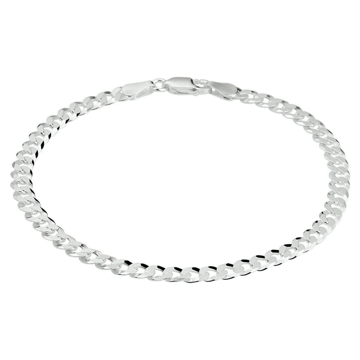 Flach Panzer Armband Silber
