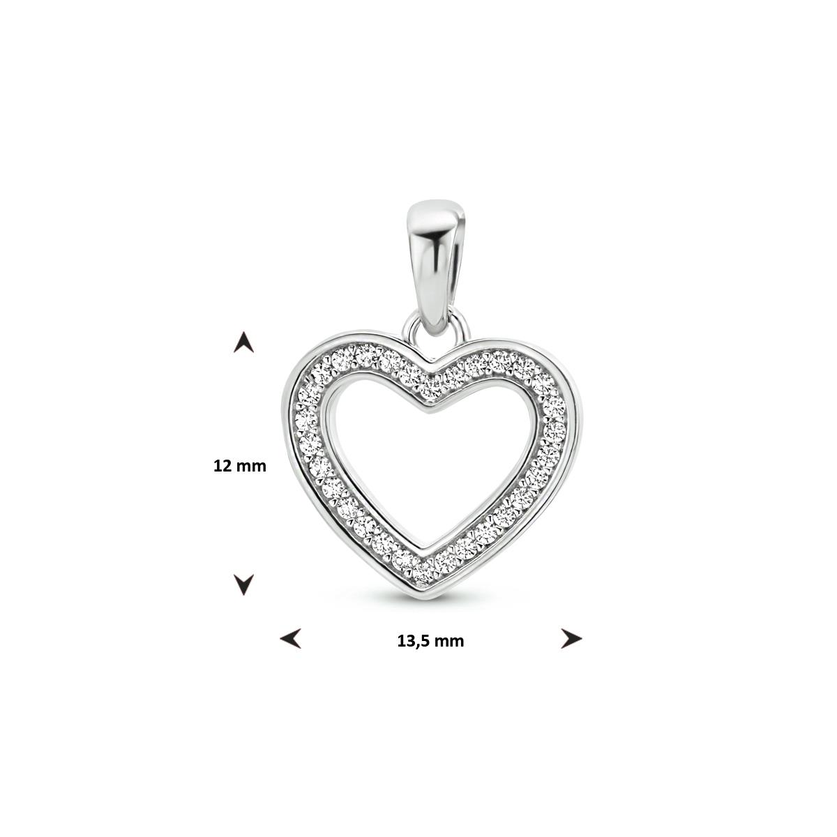 Herz Anhänger mit Zirkonia 13,5mm