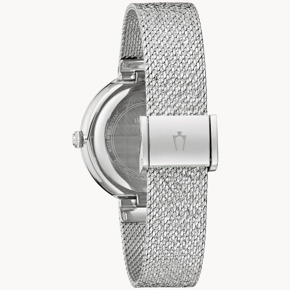 Bulova Phantom Champagne Crystal Damenuhr Silber