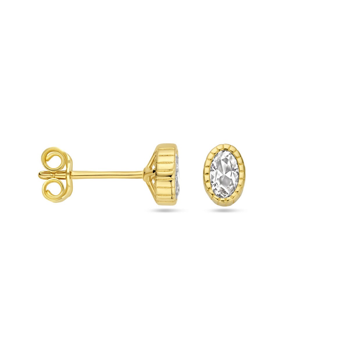 Ovale Solitaire Ohrstecker