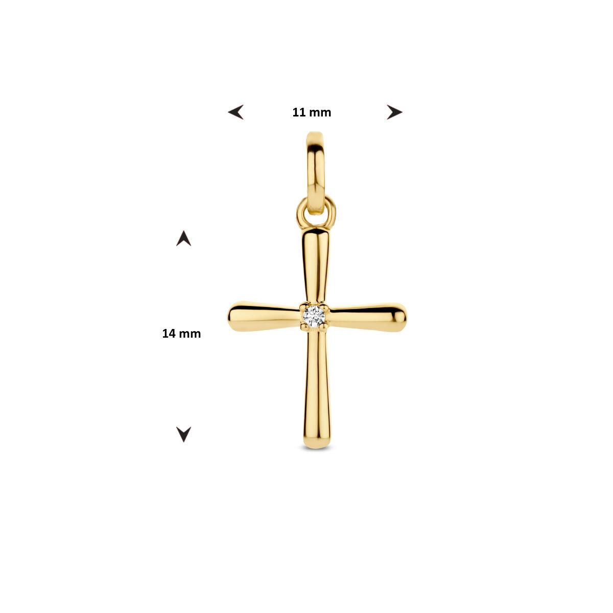 Kreuz Anhänger 14,0mm mit Brillant