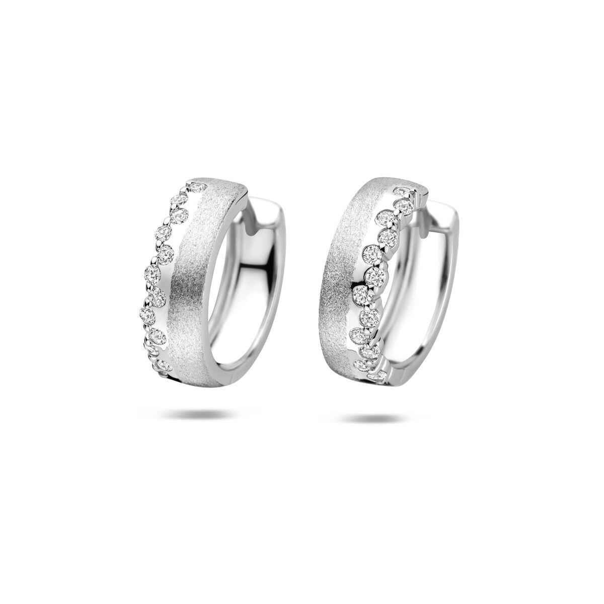 breite Creolen mit Zirkonia