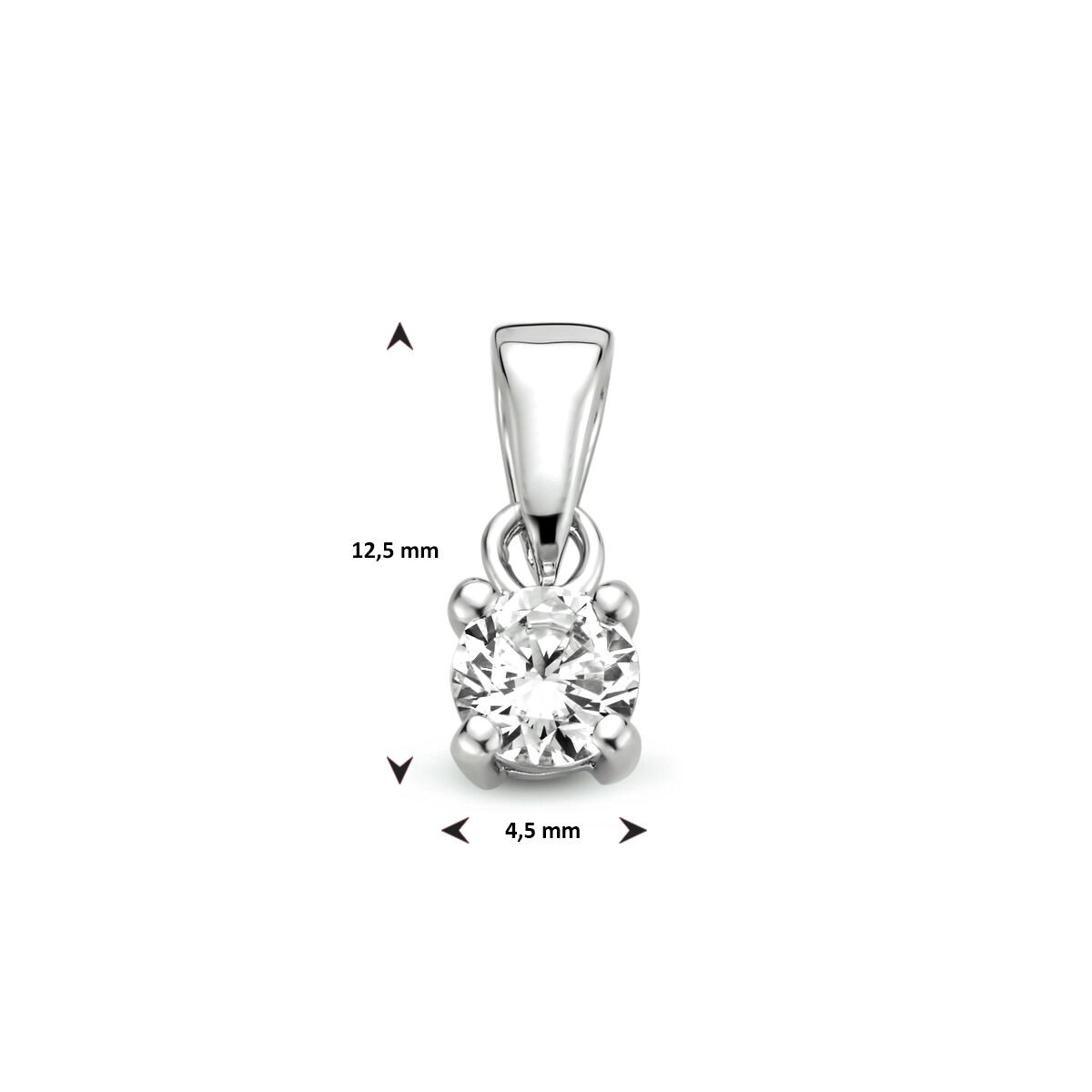 Anhänger Solitaire Zirkonia 4,5mm