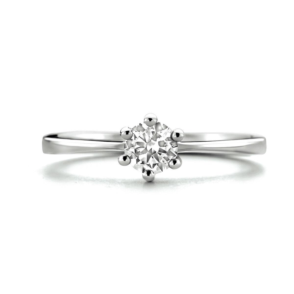 Weißgold Solitaire Ring 4,5mm