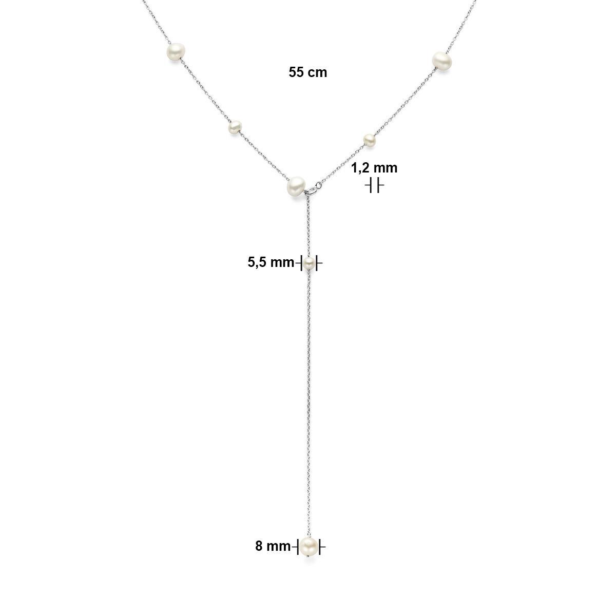 Y - Collier Silber mit Süßwasserperlen