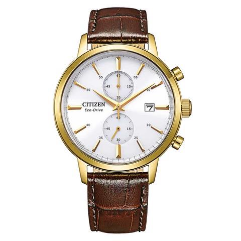 Citizen Chronograph mit braunem Lederband