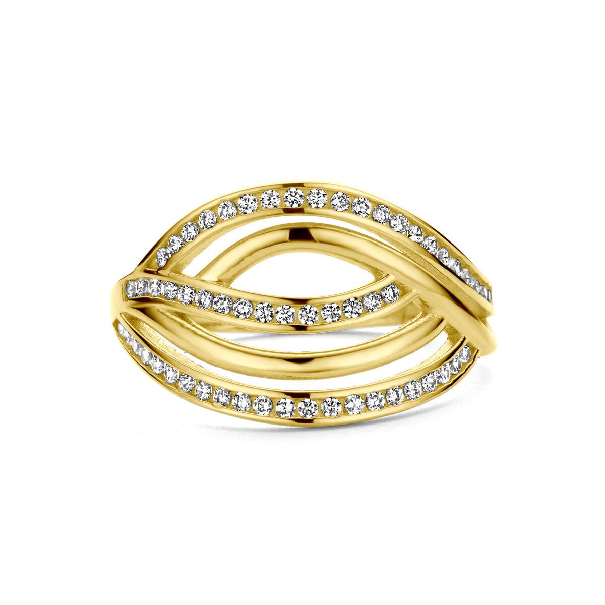 Ring breit mit Zirkonia 54