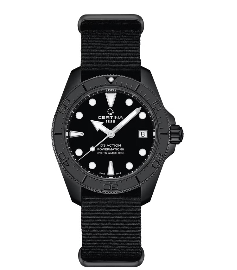 Certina DS Action Diver 38mm Black Powermatik 80