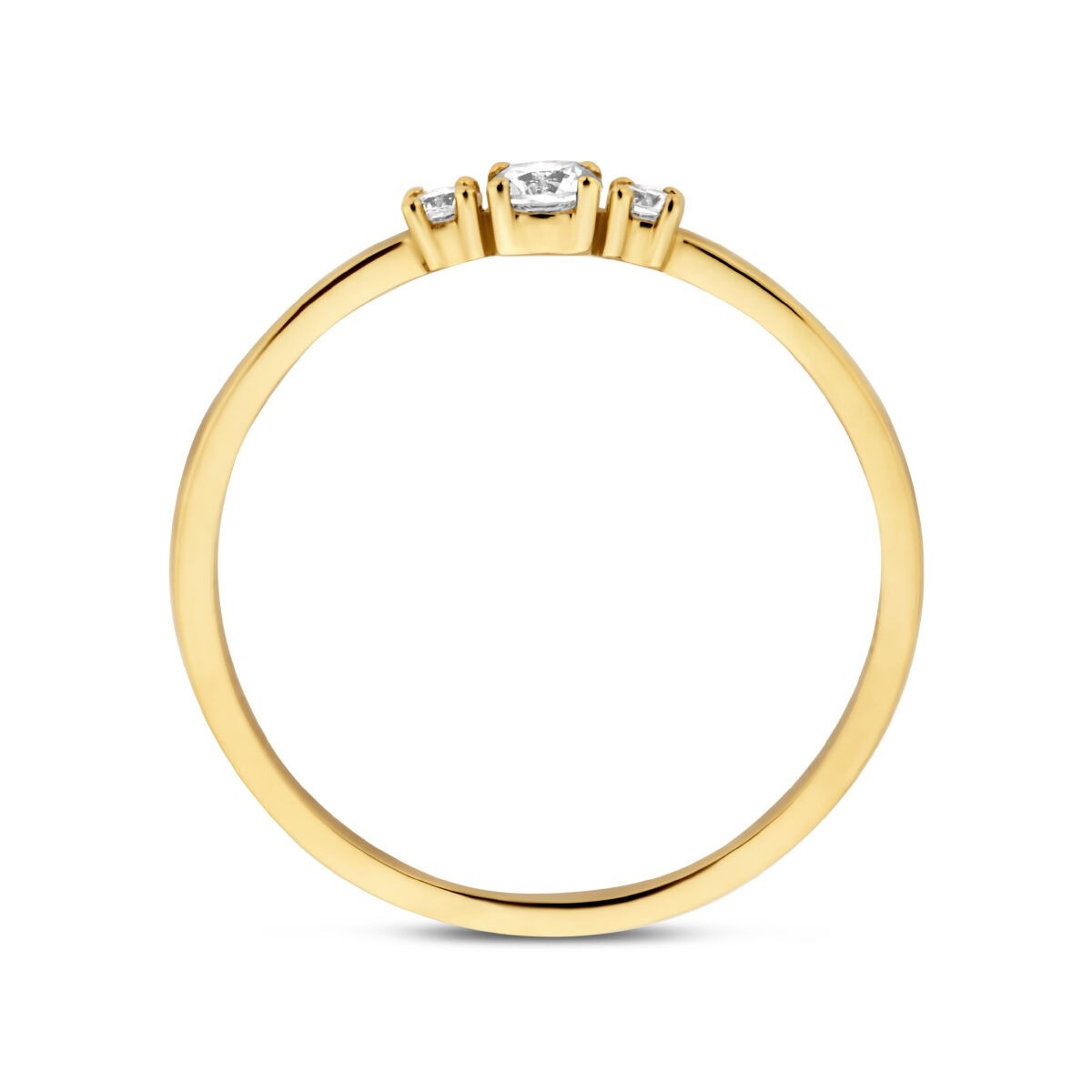 Ring mit 3 Zirkonia Gelbgold