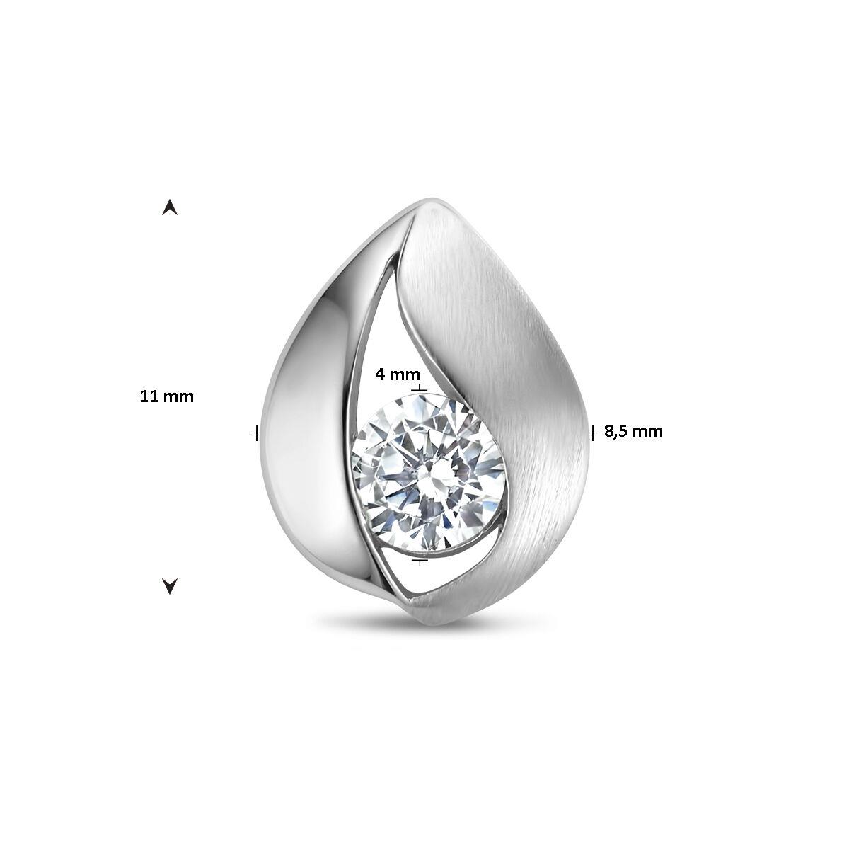 Anhänger Tropfen Silber mit Zirkonia