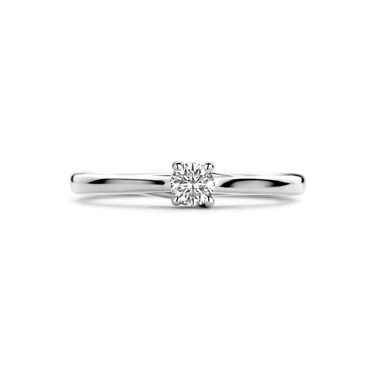 Weißgold Solitaire Ring 0,15ct