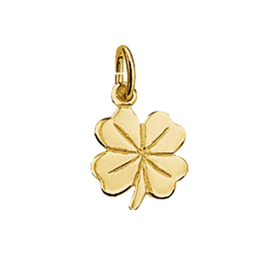 Kleeblatt Anhänger Gelbgold