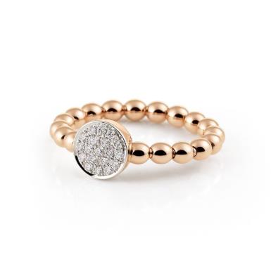 Al Coro Stretchy Ring Pavée Rotgold