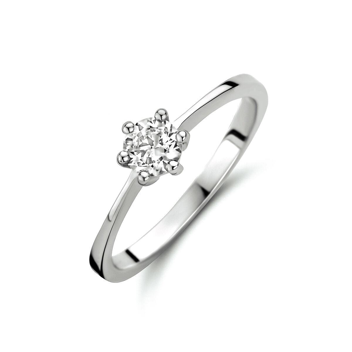 Weißgold Solitaire Ring 4,5mm