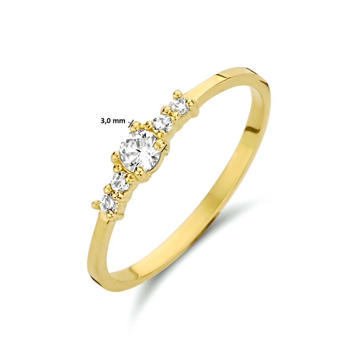 Solitaire Ring mit seitl. Steinbesatz