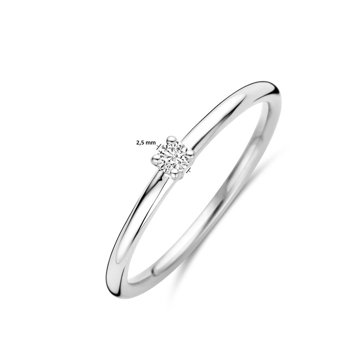 Weißgold Solitair Ring 0,05ct