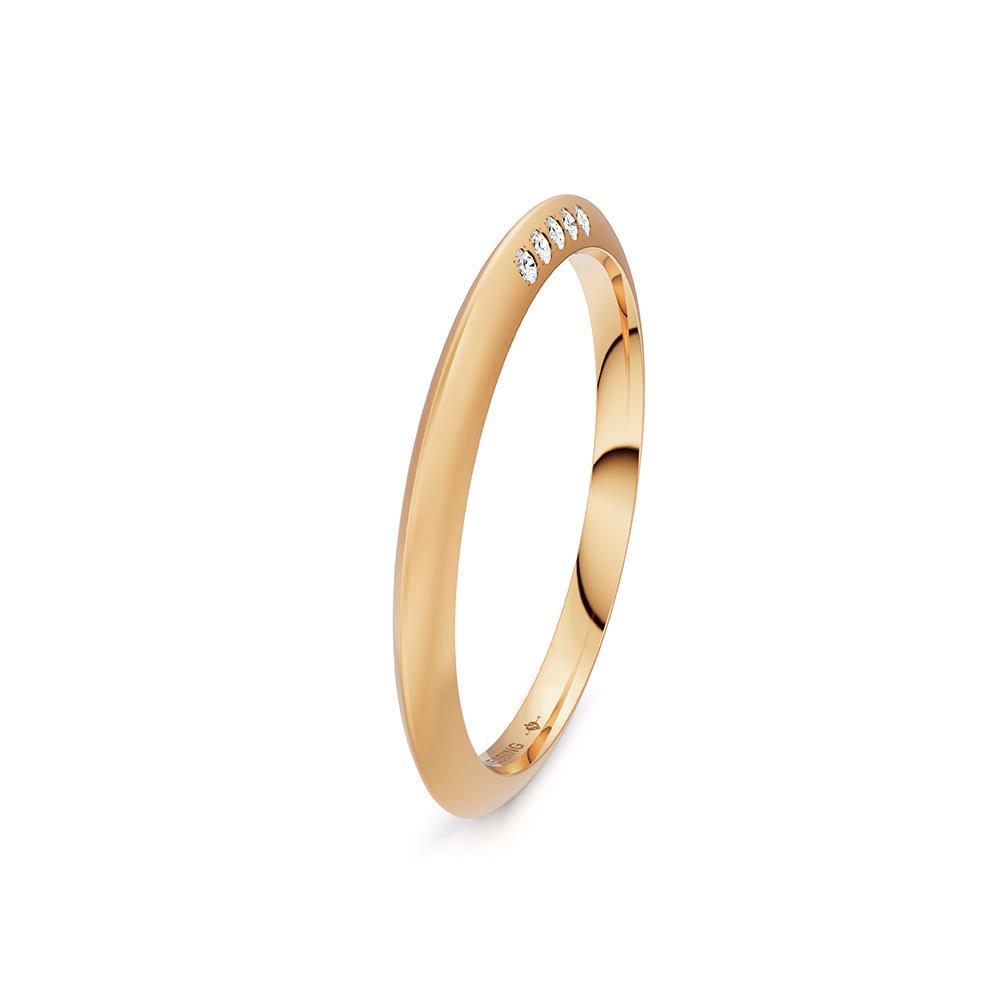 Niessing Dreieck Farbring Rotgold 5 Brillanten