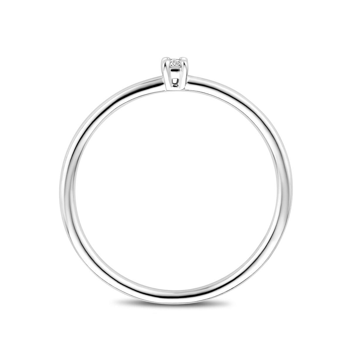 Weißgold Solitair Ring 0,03ct