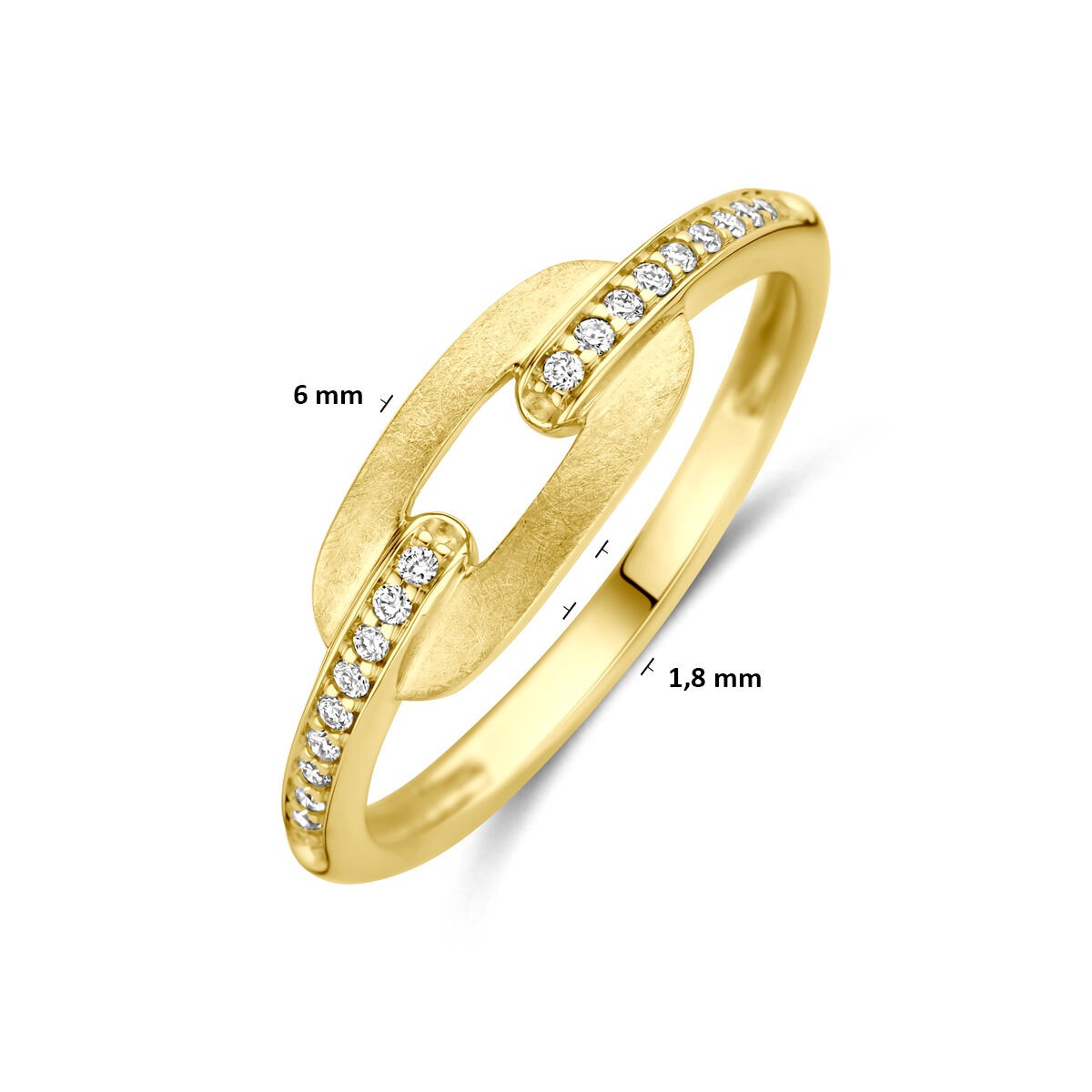 Ring mit Brillanten und Eismatt Zwischenstück