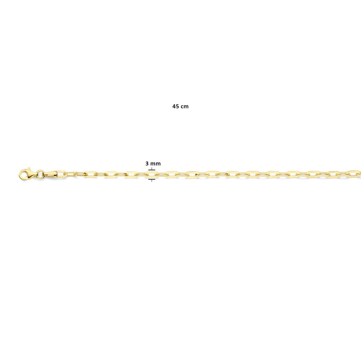 Gelbgold Kette Paperclip 3,0