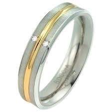 Boccia Titanium Ring Bicolor mit 2 Brillanten