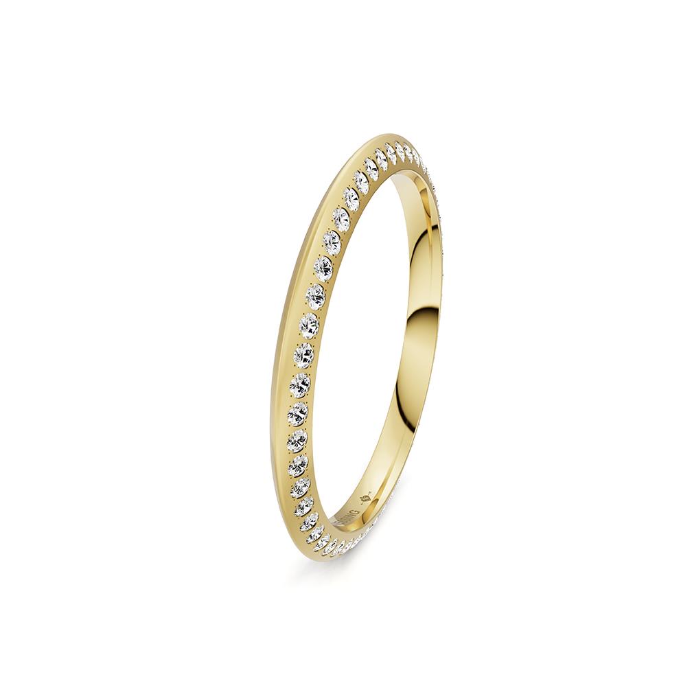 Niessing Dreieck Farbring Gelbgold voll ausgefasst