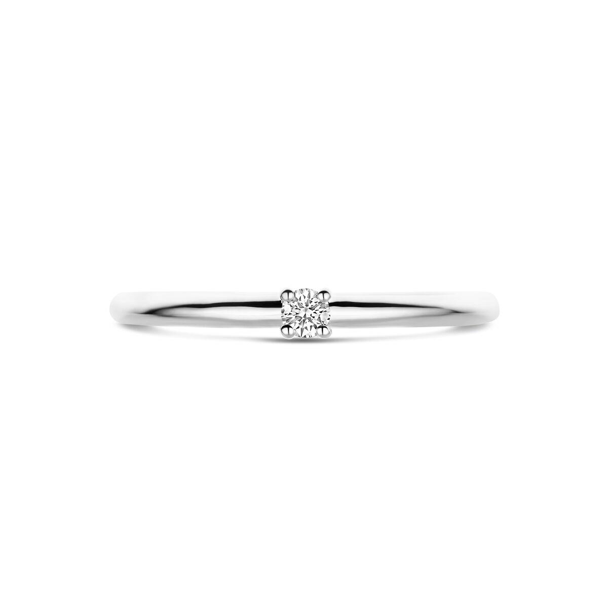 Weißgold Solitair Ring 0,05ct