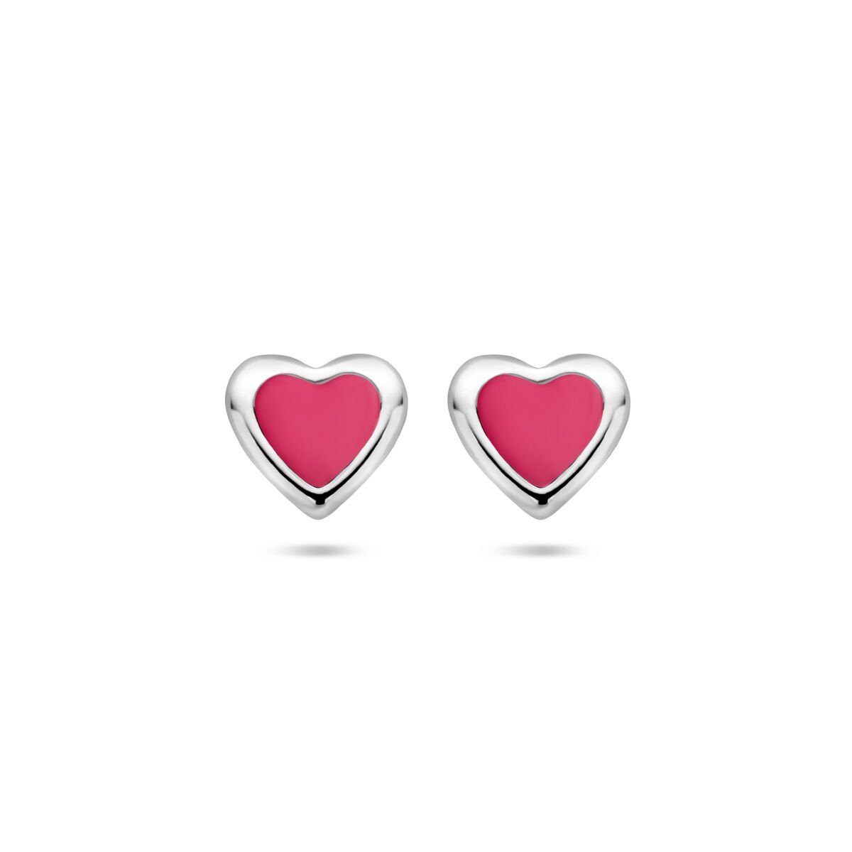 pinke Herz Ohrstecker