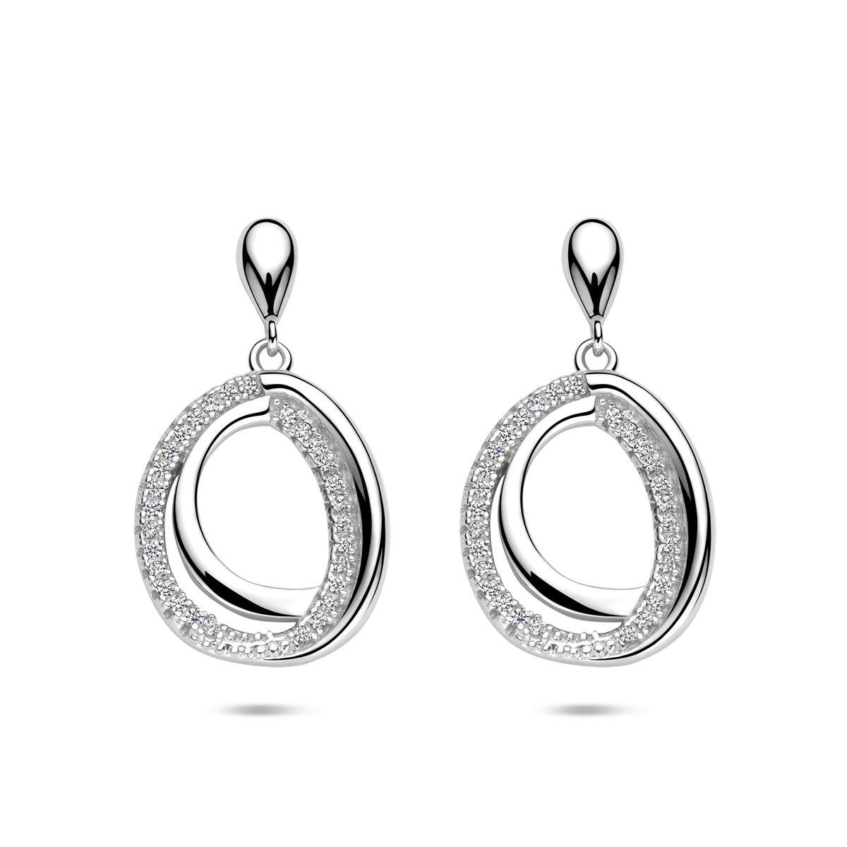 Ohrhänger mit Zirkonia Oval
