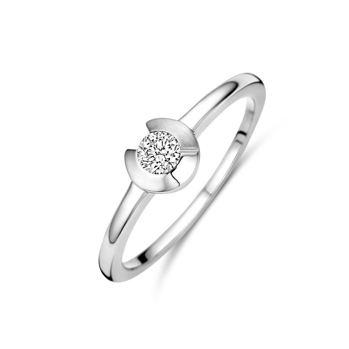 Solitaire Ring poliert und matt