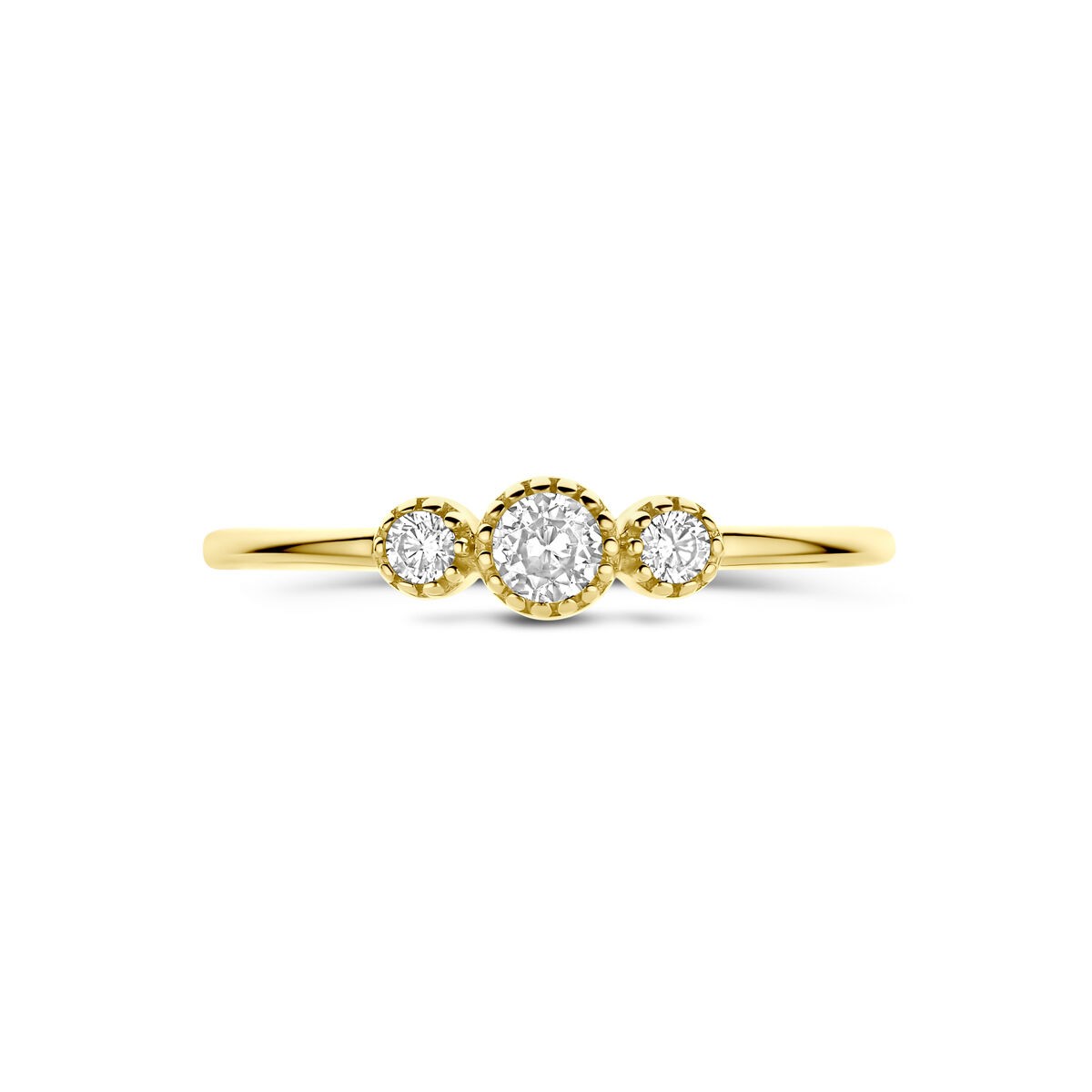 Ring mit 3 Zirkonia Zargenfassung